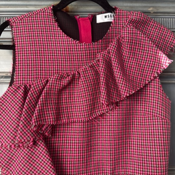 MSGM Houndstooth Wool Sleeve Dress Size 44 - Picture 4 of 7
